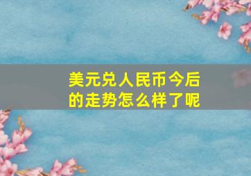 美元兑人民币今后的走势怎么样了呢