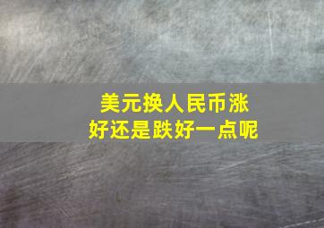 美元换人民币涨好还是跌好一点呢