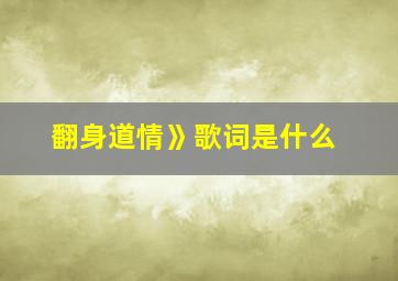 翻身道情》歌词是什么