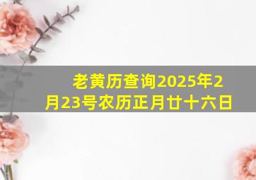 老黄历查询2025年2月23号农历正月廿十六日