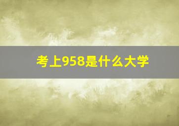 考上958是什么大学