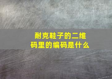 耐克鞋子的二维码里的编码是什么