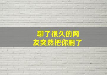 聊了很久的网友突然把你删了