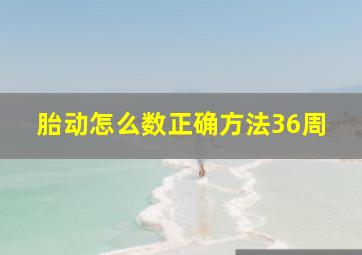 胎动怎么数正确方法36周