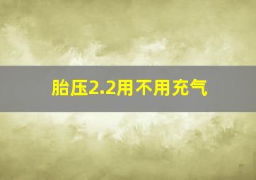 胎压2.2用不用充气