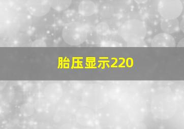 胎压显示220