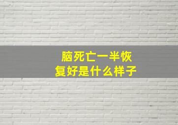 脑死亡一半恢复好是什么样子