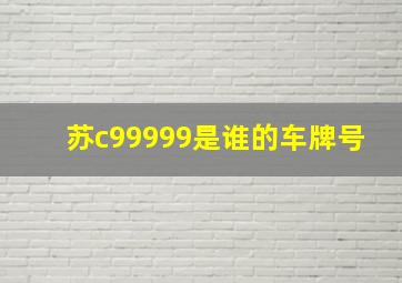 苏c99999是谁的车牌号