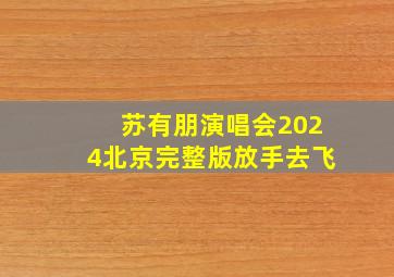 苏有朋演唱会2024北京完整版放手去飞