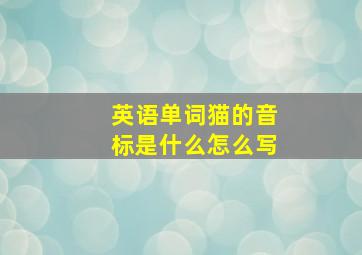 英语单词猫的音标是什么怎么写