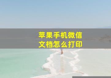 苹果手机微信文档怎么打印