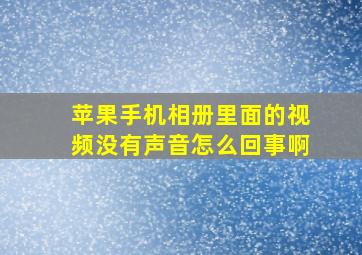 苹果手机相册里面的视频没有声音怎么回事啊