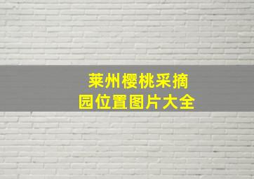 莱州樱桃采摘园位置图片大全