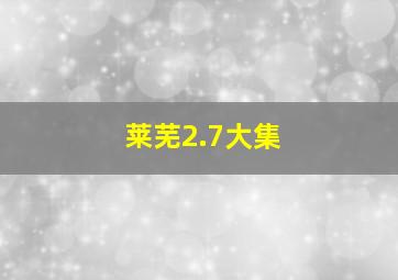 莱芜2.7大集