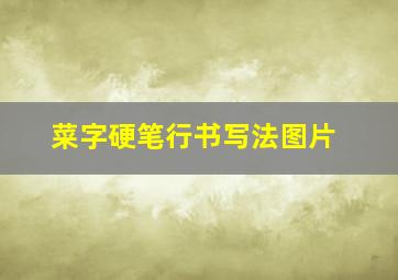 菜字硬笔行书写法图片