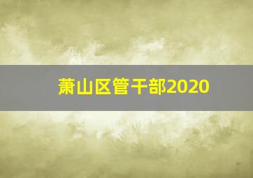 萧山区管干部2020