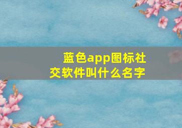 蓝色app图标社交软件叫什么名字