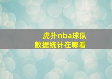 虎扑nba球队数据统计在哪看