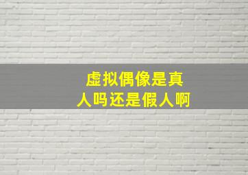 虚拟偶像是真人吗还是假人啊