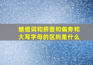 蜻组词和拼音和偏旁和大写字母的区别是什么