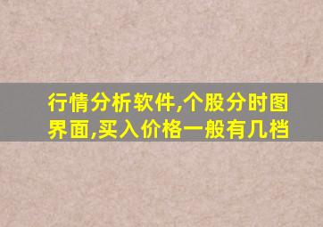 行情分析软件,个股分时图界面,买入价格一般有几档