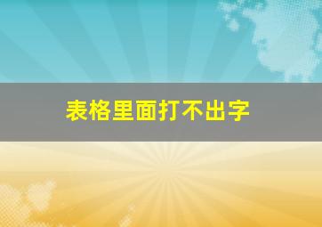 表格里面打不出字