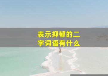 表示抑郁的二字词语有什么