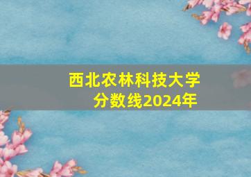 西北农林科技大学分数线2024年