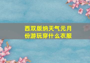 西双版纳天气元月份游玩穿什么衣服