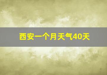 西安一个月天气40天