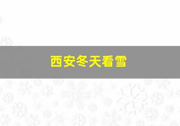 西安冬天看雪