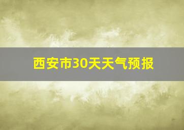 西安市30天天气预报