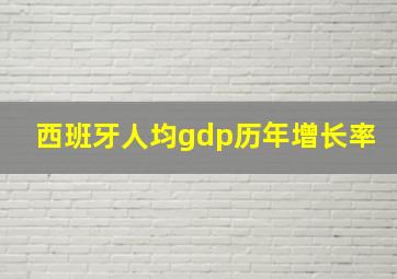 西班牙人均gdp历年增长率