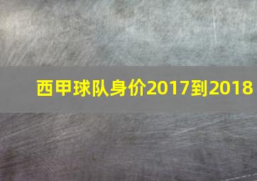 西甲球队身价2017到2018