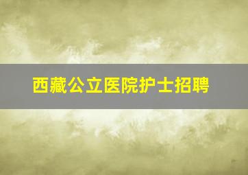 西藏公立医院护士招聘