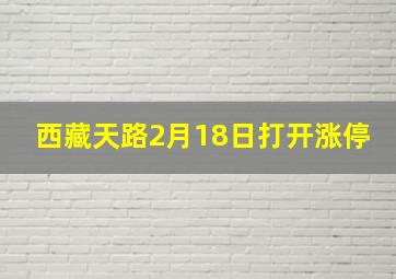 西藏天路2月18日打开涨停