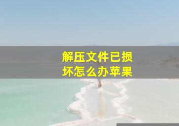 解压文件已损坏怎么办苹果