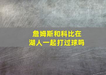 詹姆斯和科比在湖人一起打过球吗