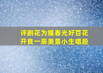 评剧花为媒春光好百花开良一辰美景小生唱段