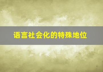 语言社会化的特殊地位