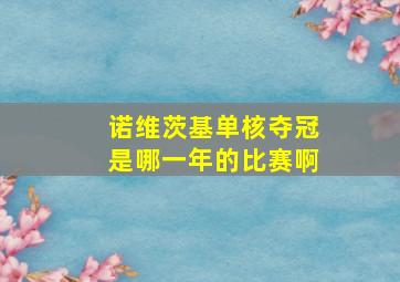 诺维茨基单核夺冠是哪一年的比赛啊