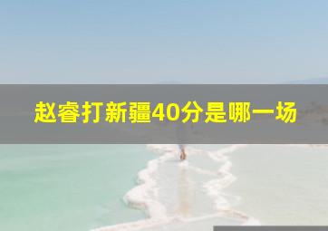 赵睿打新疆40分是哪一场