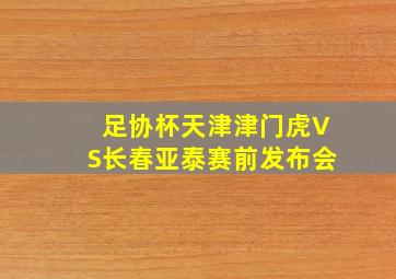 足协杯天津津门虎VS长春亚泰赛前发布会