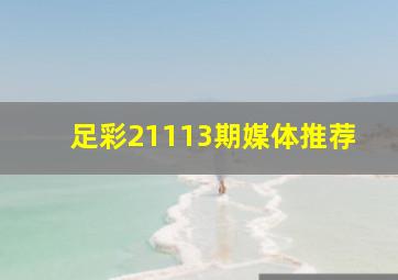 足彩21113期媒体推荐