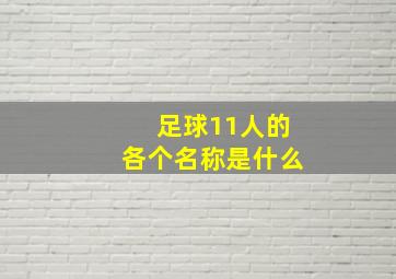 足球11人的各个名称是什么