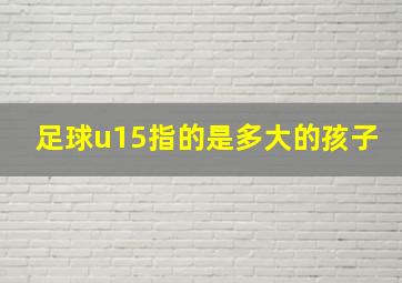 足球u15指的是多大的孩子