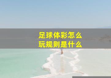 足球体彩怎么玩规则是什么