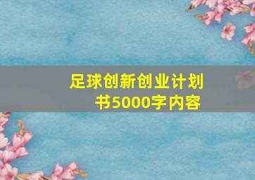 足球创新创业计划书5000字内容