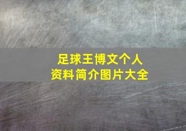 足球王博文个人资料简介图片大全