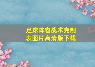 足球阵容战术克制表图片高清版下载